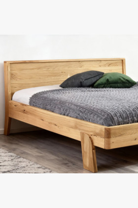 Manchhaftes Doppelbett aus massivem Eichenholz Siena 180x200 cm 2