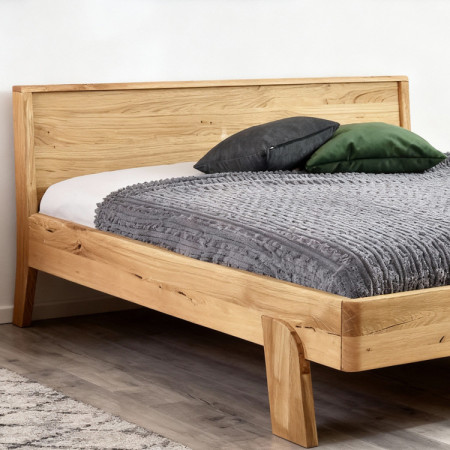 Manchhaftes Doppelbett aus massivem Eichenholz Siena 180x200 cm