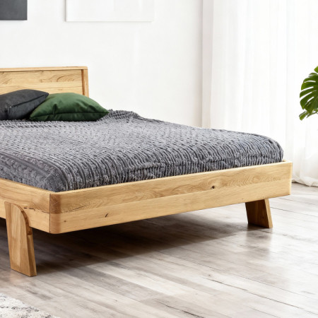 Manchhaftes Doppelbett aus massivem Eichenholz Siena 180x200 cm