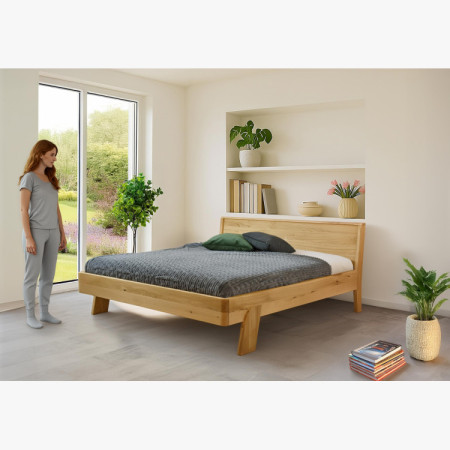 Manchhaftes Doppelbett aus massivem Eichenholz Siena 180x200 cm