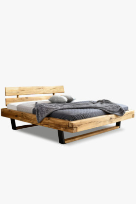 Modernes Bett aus massivem Eichenholz auf Beinen, Laura 180 x 200 cm 2