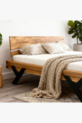 Luxusbett aus Massivholz Modell Y Eiche 180x200 cm 2