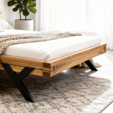 Luxusbett aus Massivholz Modell Y Eiche 180x200 cm