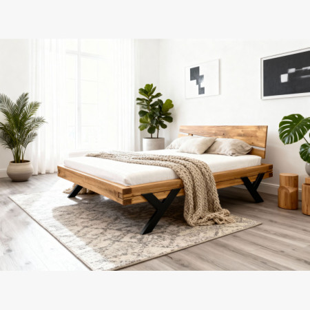 Luxusbett aus Massivholz Modell Y Eiche 180x200 cm