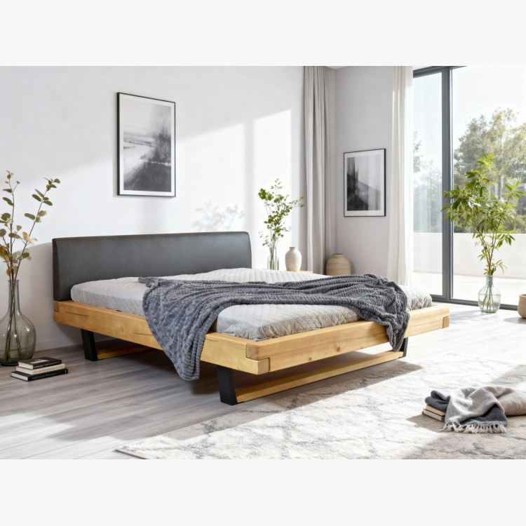 Postel aus massivem Holz auf Beinen, Laura Fichte 180 x 200 cm