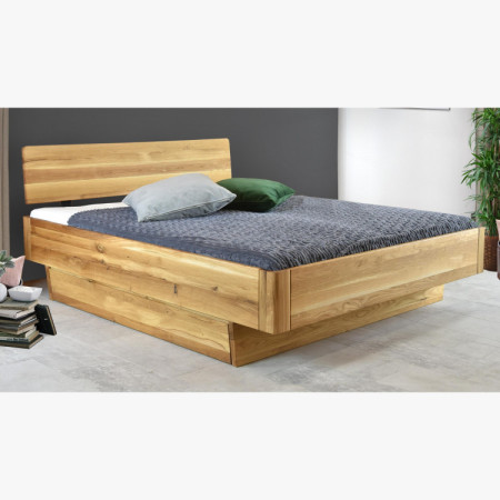 Abgerundetes massives Doppelbett Stockholm 180x200 cm aus Eiche