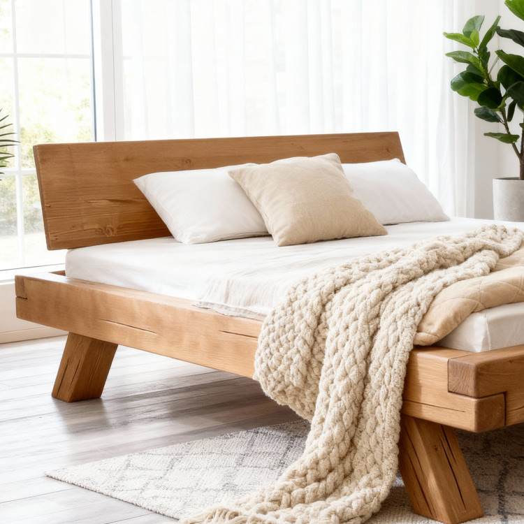 Holzbett aus Balken Miky 180 x 200 cm – Massivholz Fichte