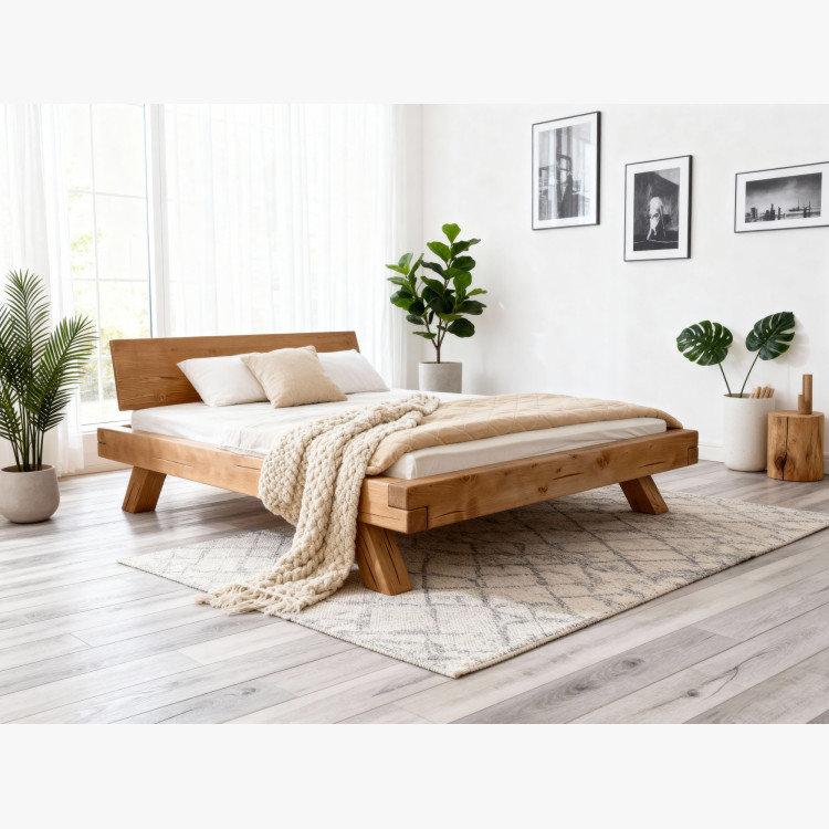 Holzbett aus Balken Miky 180 x 200 cm – Massivholz Fichte