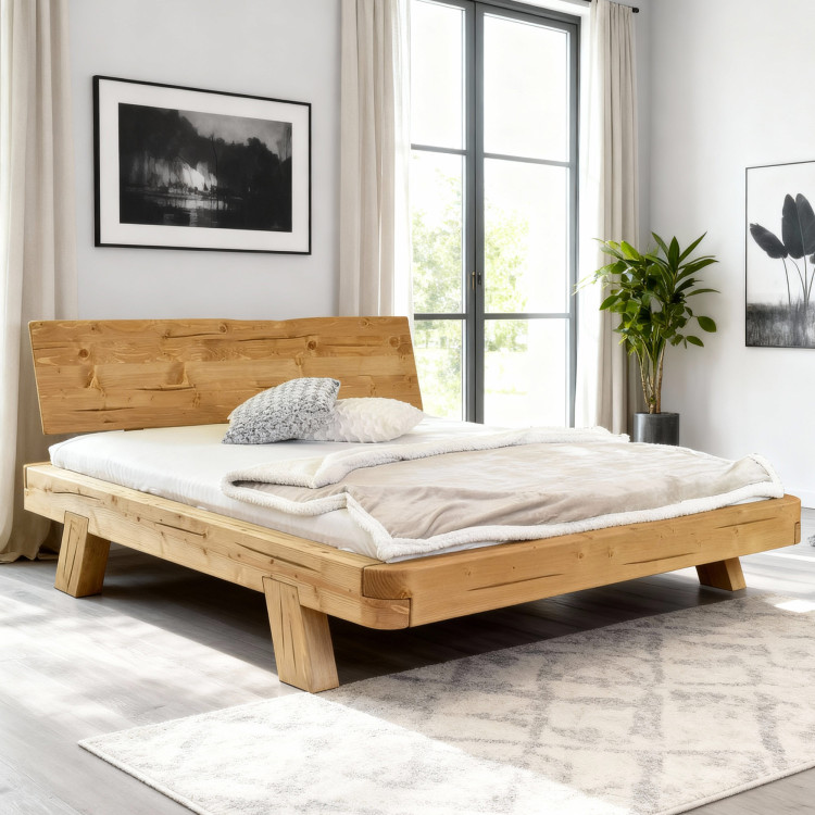 Poste aus Balken MIA Fichte 160x200 cm – Massivholz Doppelbett