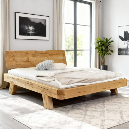 Poste aus Balken MIA Fichte 160x200 cm – Massivholz Doppelbett