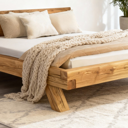 Holzbett aus Eiche Miky 160 x 200 massiv und elegant