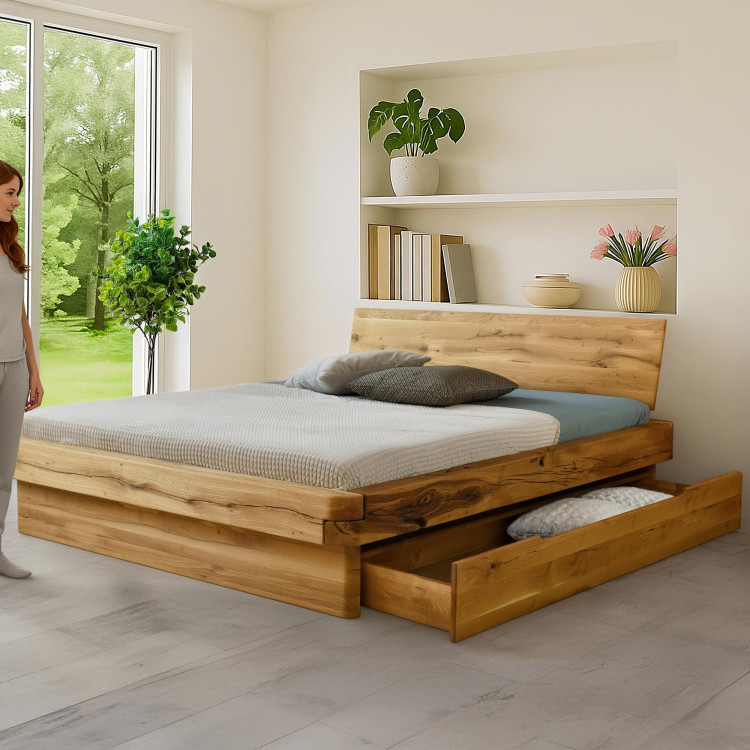 DubLuxus-Doppelbett 180 x 200 Ehebett Anika aus Eiche