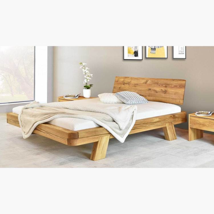 Eichen-Luxusbett aus Balken Doppelbett Mia 140 x 200 cm