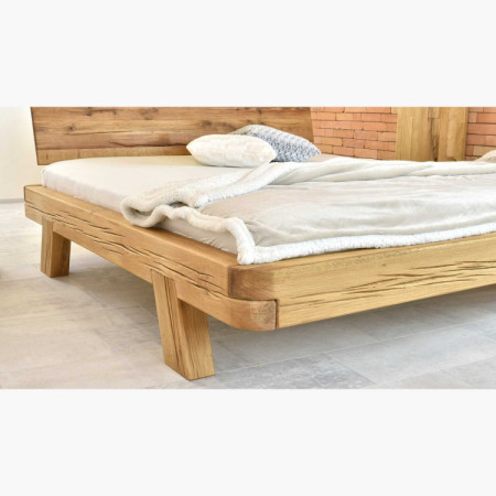 Eichen-Luxusbett aus Balken Doppelbett Mia 140 x 200 cm