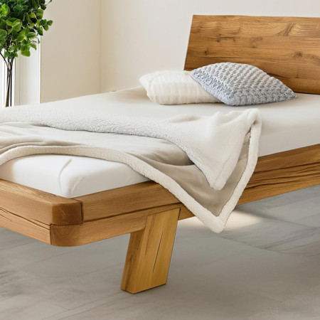 Eichen-Luxusbett aus Balken Doppelbett Mia 140 x 200 cm