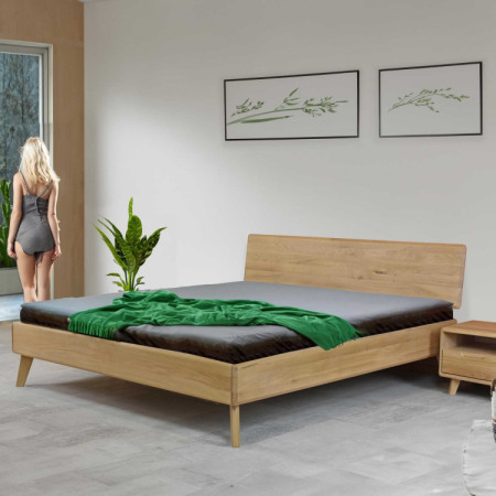 Ehebett aus Eiche Weiß 180x200 cm – Skandinavisches Design