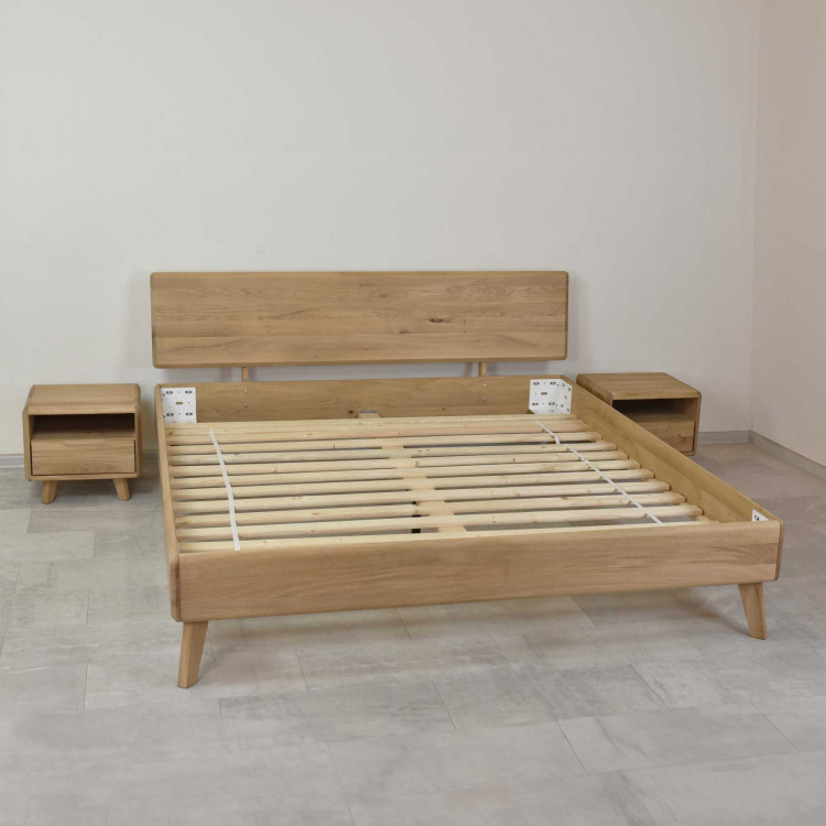 Ehebett aus Eiche Weiß 180x200 cm – Skandinavisches Design