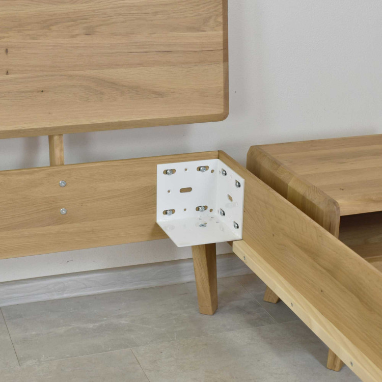 Ehebett aus Eiche Weiß 180x200 cm – Skandinavisches Design