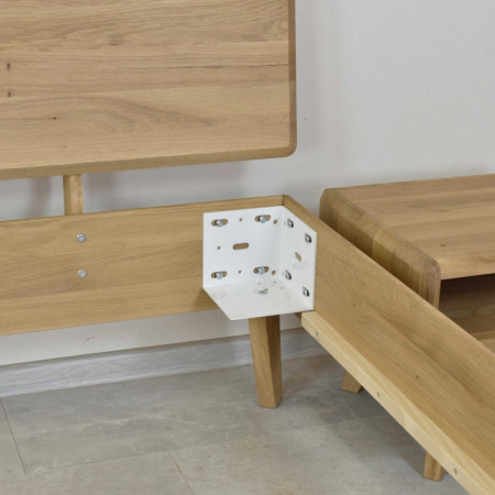 Ehebett aus Eiche Weiß 180x200 cm – Skandinavisches Design