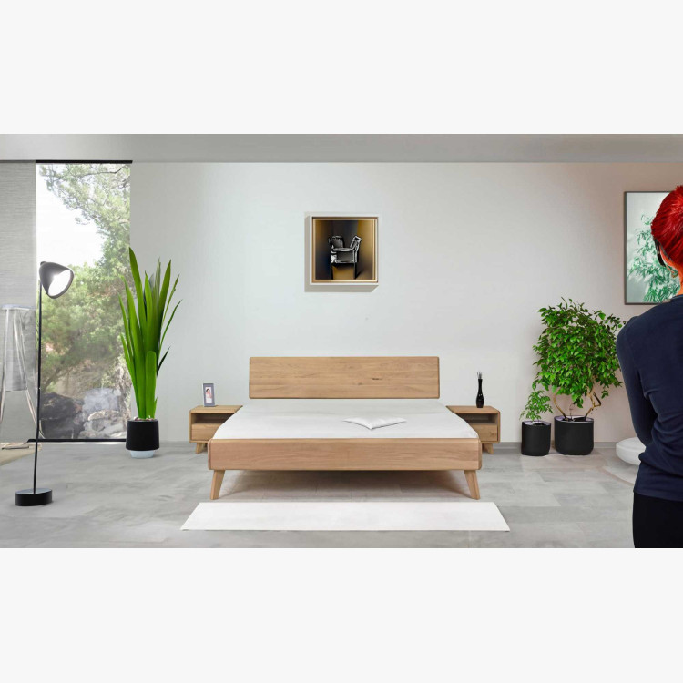 Ehebett aus Eiche Weiß 180x200 cm – Skandinavisches Design