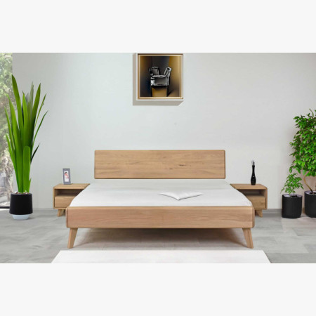 Ehebett aus Eiche Weiß 180x200 cm – Skandinavisches Design