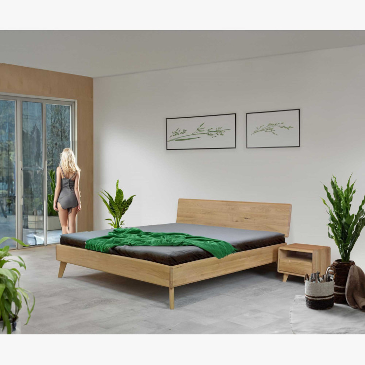 Ehebett aus Eiche Weiß 180x200 cm – Skandinavisches Design