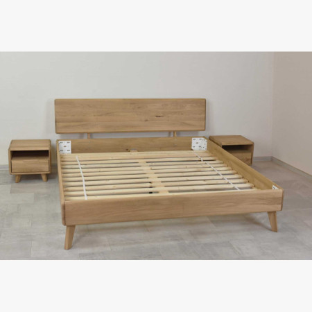 Ehebett aus Eiche Weiß 180x200 cm – Skandinavisches Design