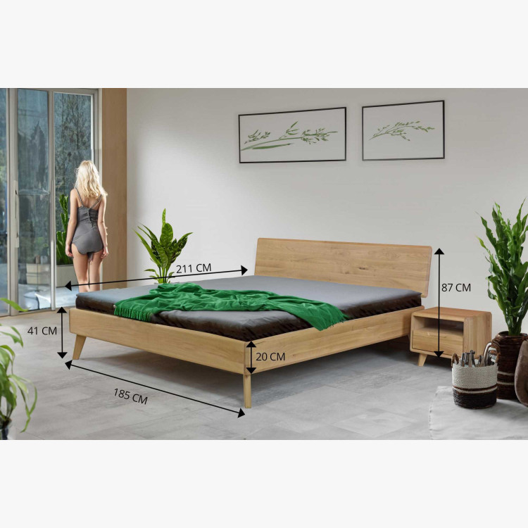 Ehebett aus Eiche Weiß 180x200 cm – Skandinavisches Design