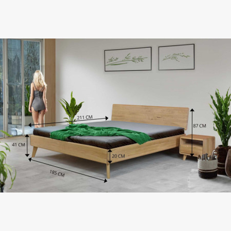 Ehebett aus Eiche Weiß 180x200 cm – Skandinavisches Design