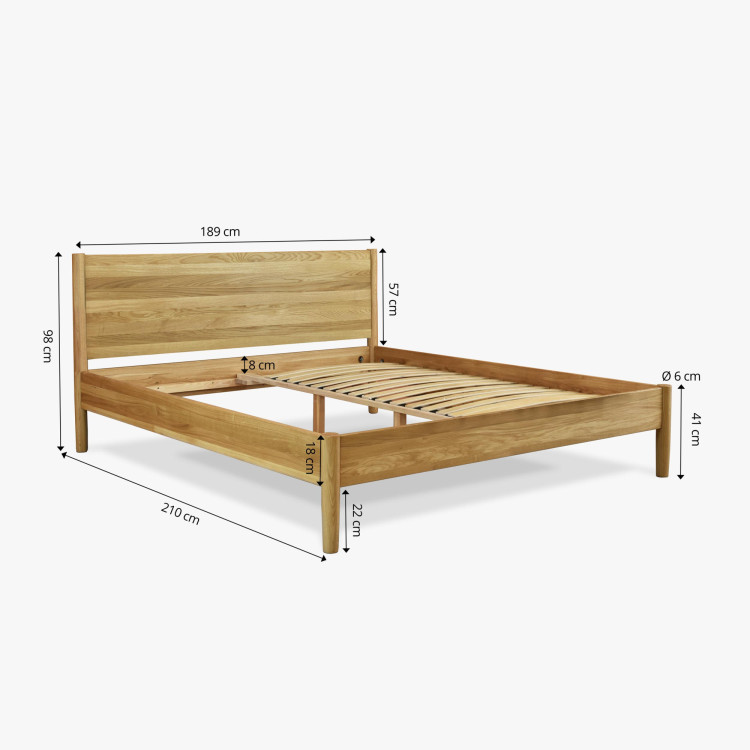 Postel aus massivem Eichenholz 180 x 200 cm