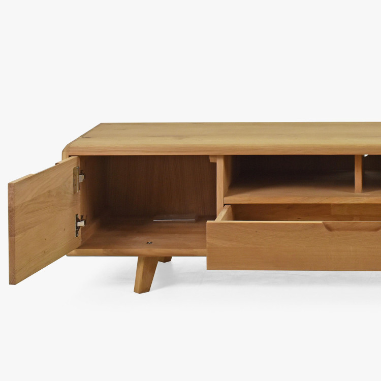 TV-Kommode aus Holz, Eiche Natur auf Füßen