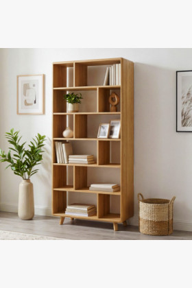 Eichenregal in der Farbe Eiche natur auf Füßen