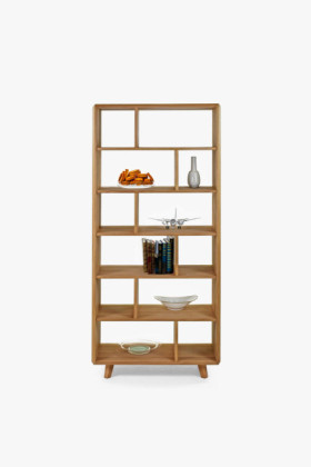 Eichenregal in der Farbe Eiche natur auf Füßen 2