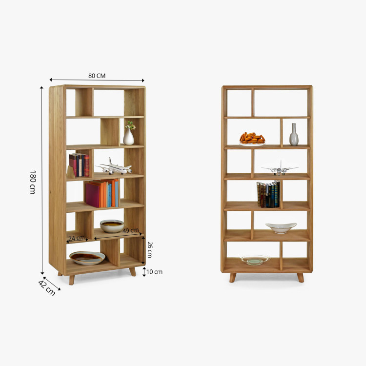 Eichenregal in der Farbe Eiche natur auf Füßen