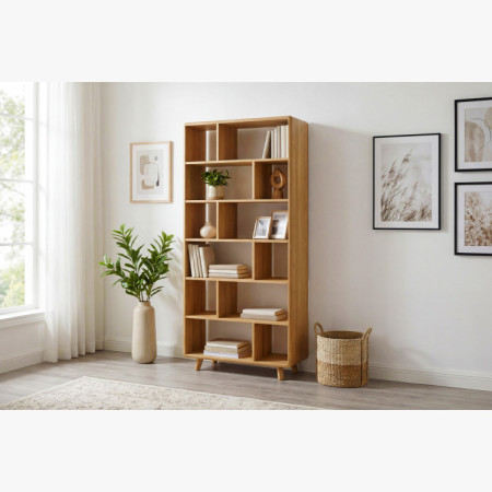 Eichenregal in der Farbe Eiche natur auf Füßen