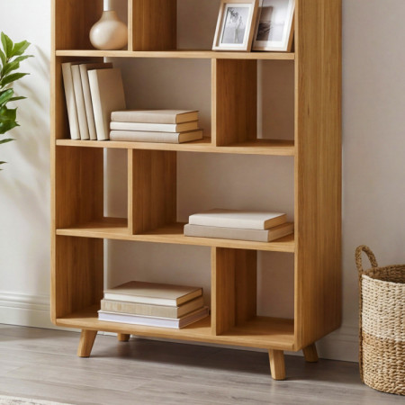 Eichenregal in der Farbe Eiche natur auf Füßen