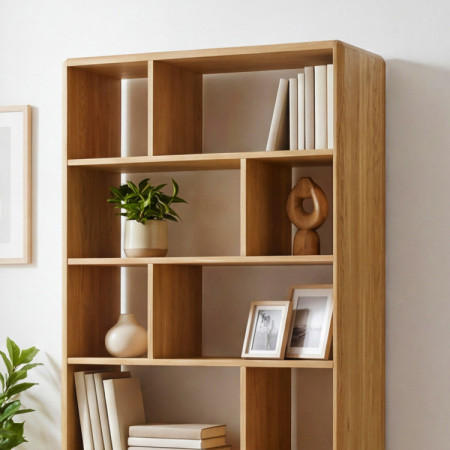 Eichenregal in der Farbe Eiche natur auf Füßen