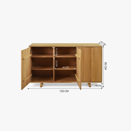 Eiche Kommode mit Türen, Farbe Eiche natural