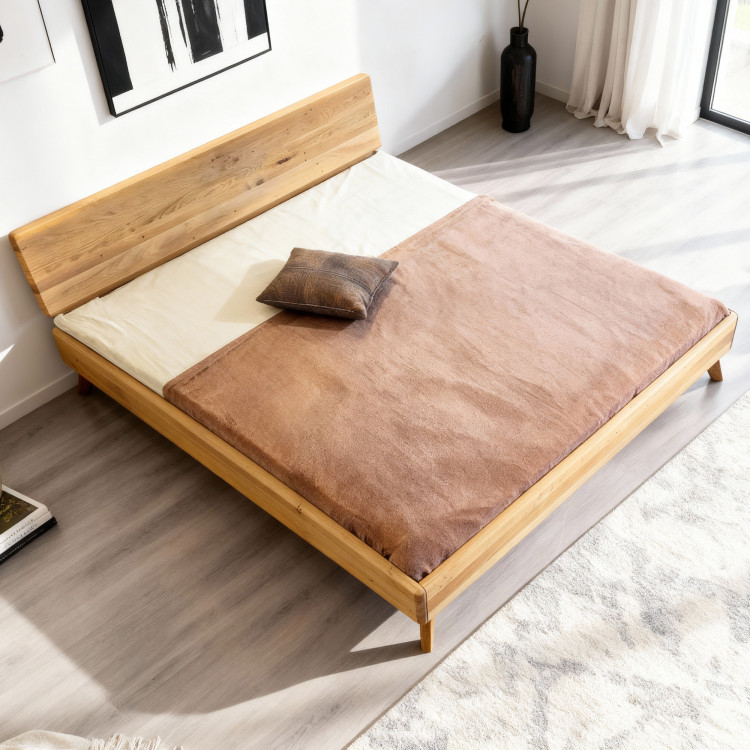 Ehebett aus natürlicher Eiche 180x200 Massivholz Doppelbett