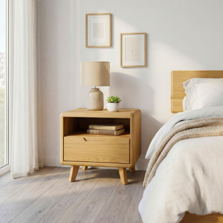 Nachttisch, Massiv Eiche Natural