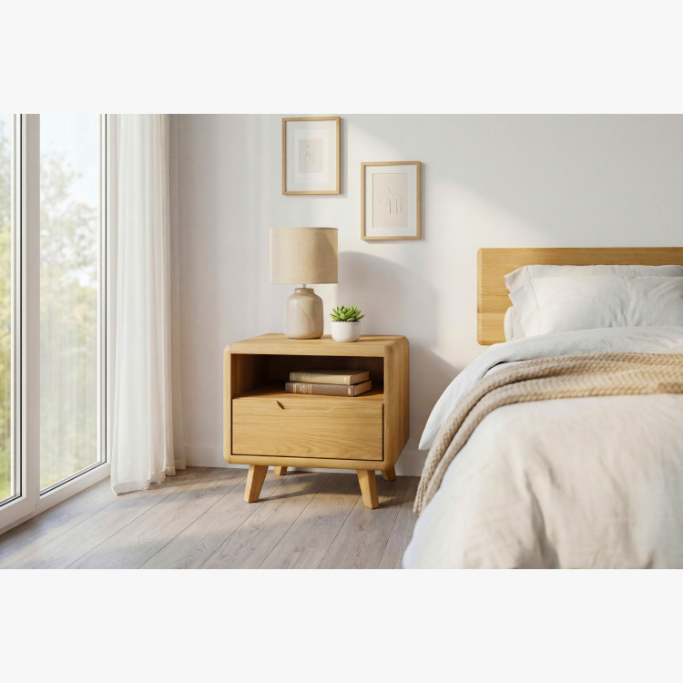 Nachttisch, Massiv Eiche Natural