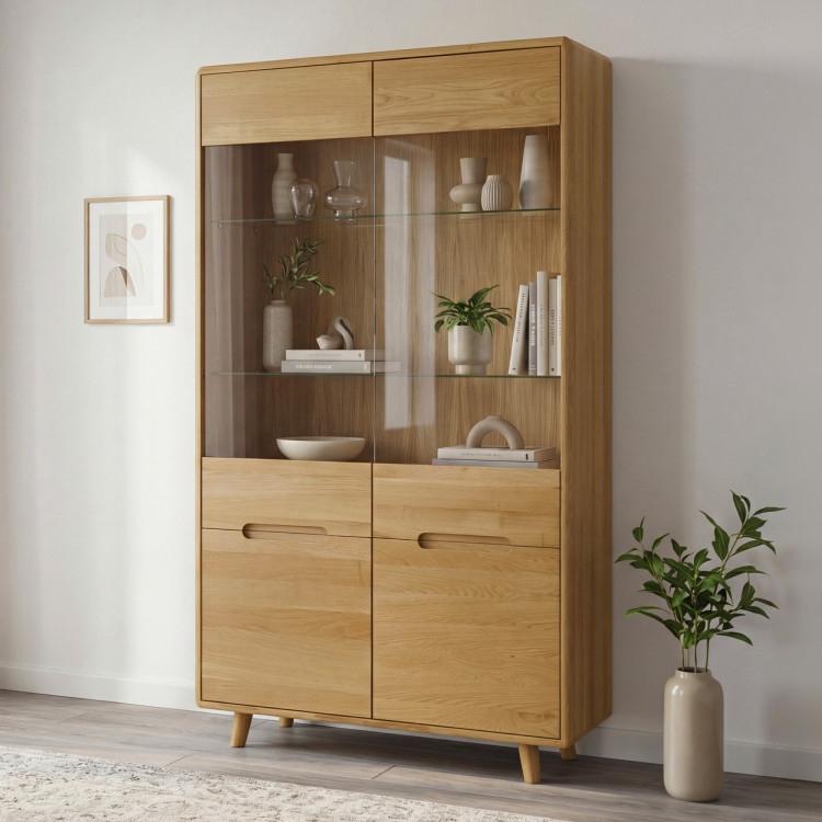 Zweiflügelige Eichenvitrine mit Glas, Bratislava