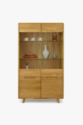 Zweiflügelige Eichenvitrine mit Glas, Bratislava 2