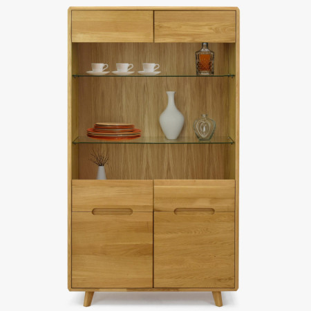 Zweiflügelige Eichenvitrine mit Glas, Bratislava