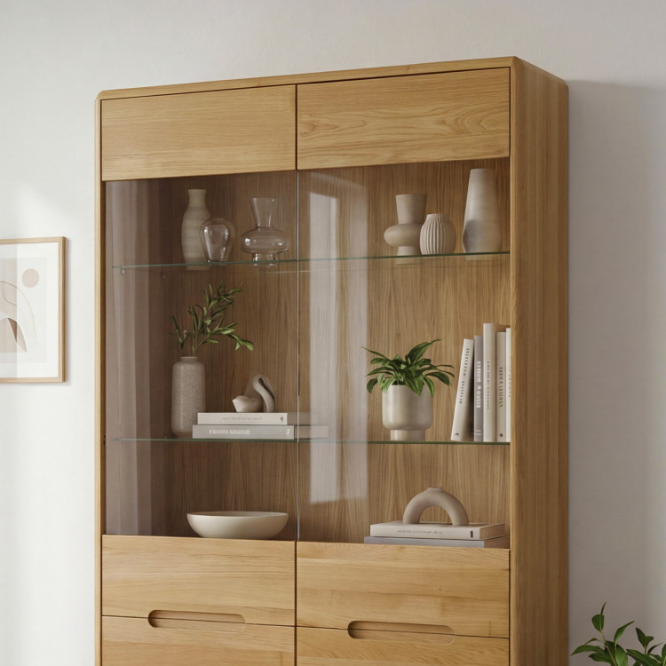 Zweiflügelige Eichenvitrine mit Glas, Bratislava