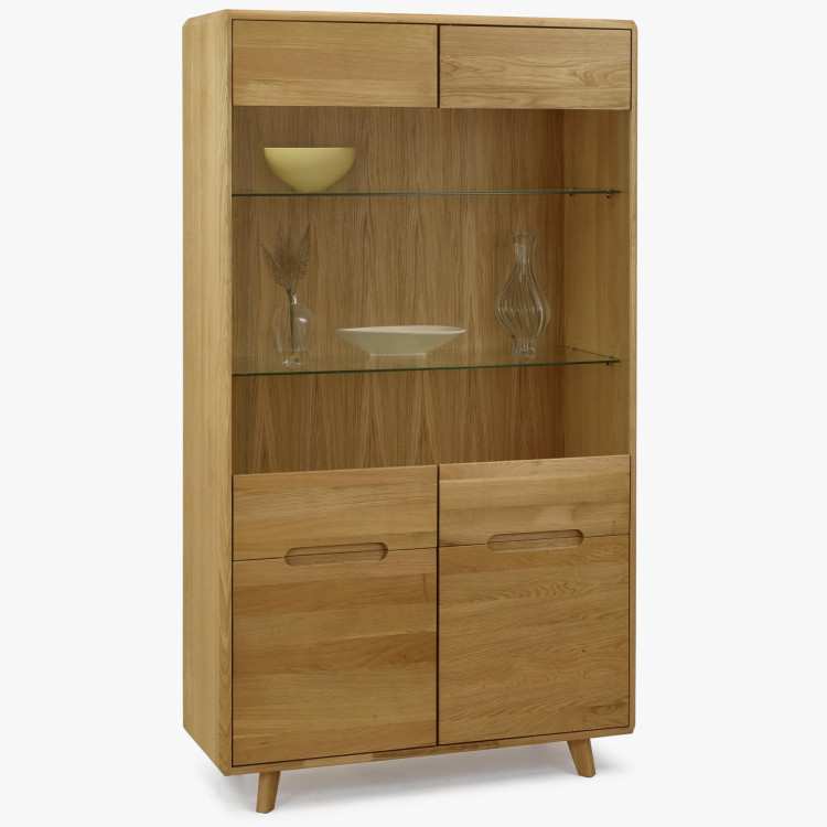 Zweiflügelige Eichenvitrine mit Glas, Bratislava