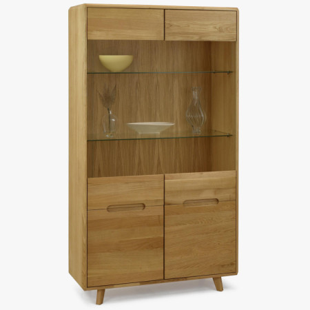 Zweiflügelige Eichenvitrine mit Glas, Bratislava