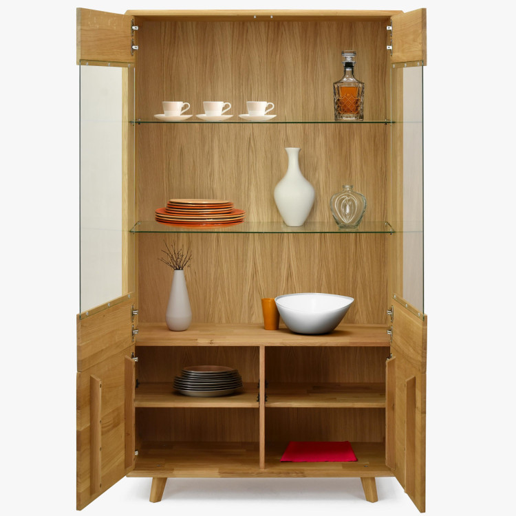 Zweiflügelige Eichenvitrine mit Glas, Bratislava