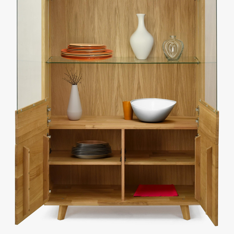 Zweiflügelige Eichenvitrine mit Glas, Bratislava