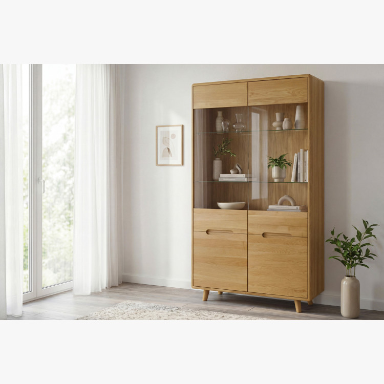 Zweiflügelige Eichenvitrine mit Glas, Bratislava